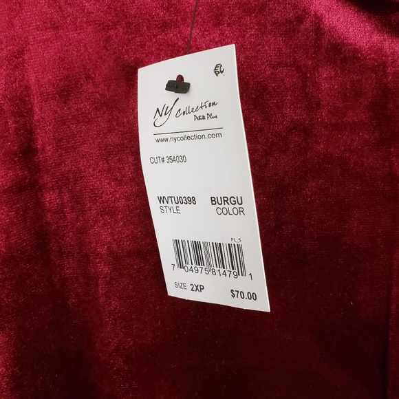 NY Collection Crushed Velvet Jumpsuit - Picture 5 of 8